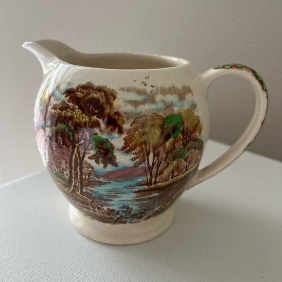 Vintage Sadler English China | The Old Mill Cream Pitcher | Vibrant - Picture 3 of 8